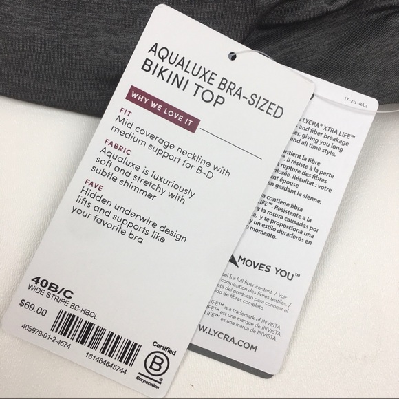 Athleta aqualuxe bra sized bikini top swim gray - Picture 7 of 7